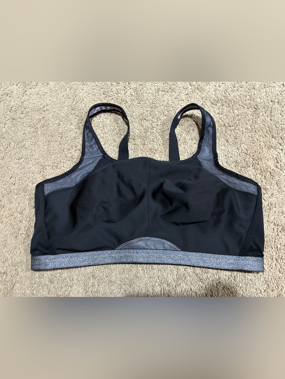 Wacoal Wireless High Impact Sports Bra Size 40DD Black Adjustable Straps 852218